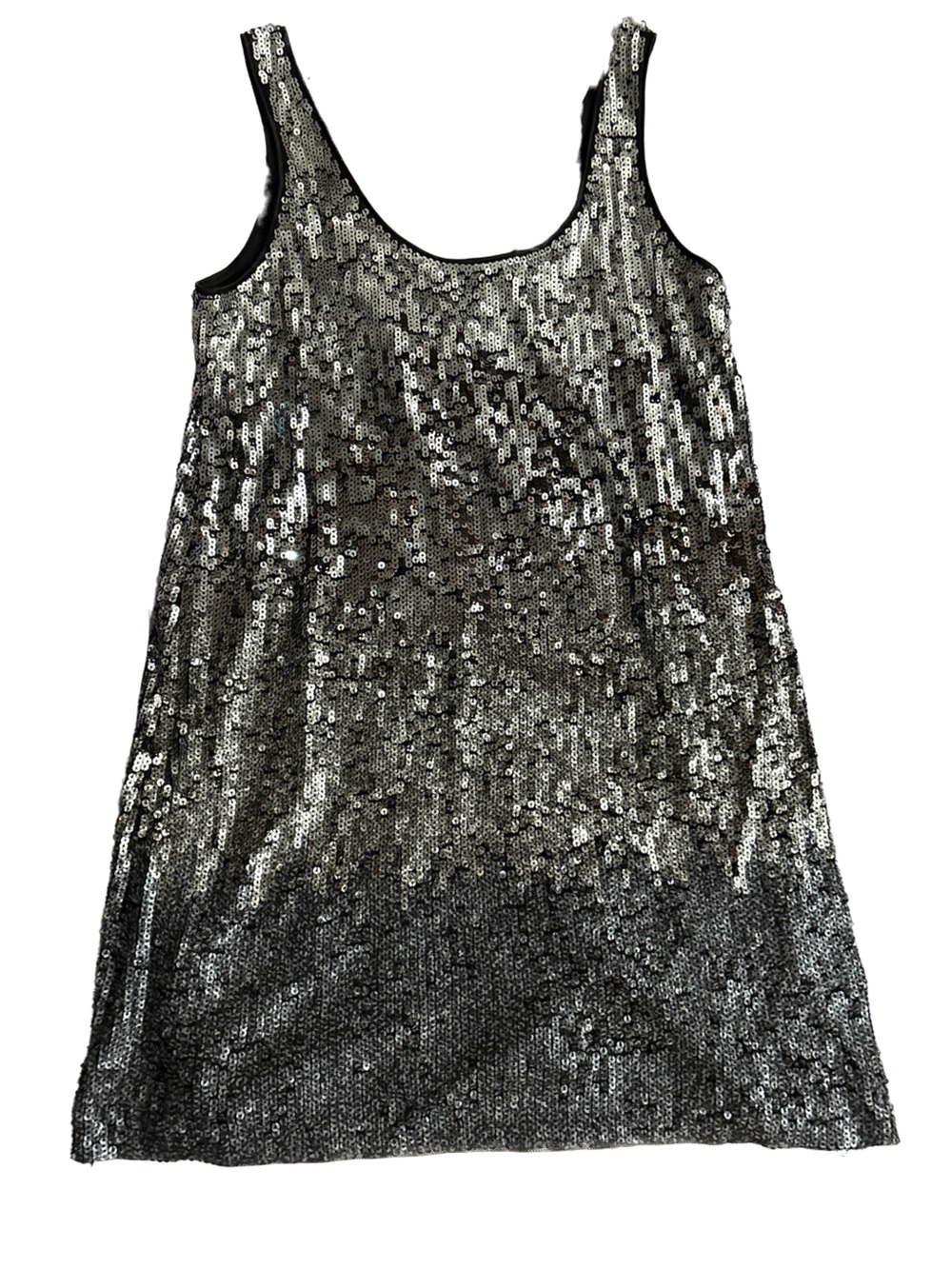Express Black Silver Sequin Dress